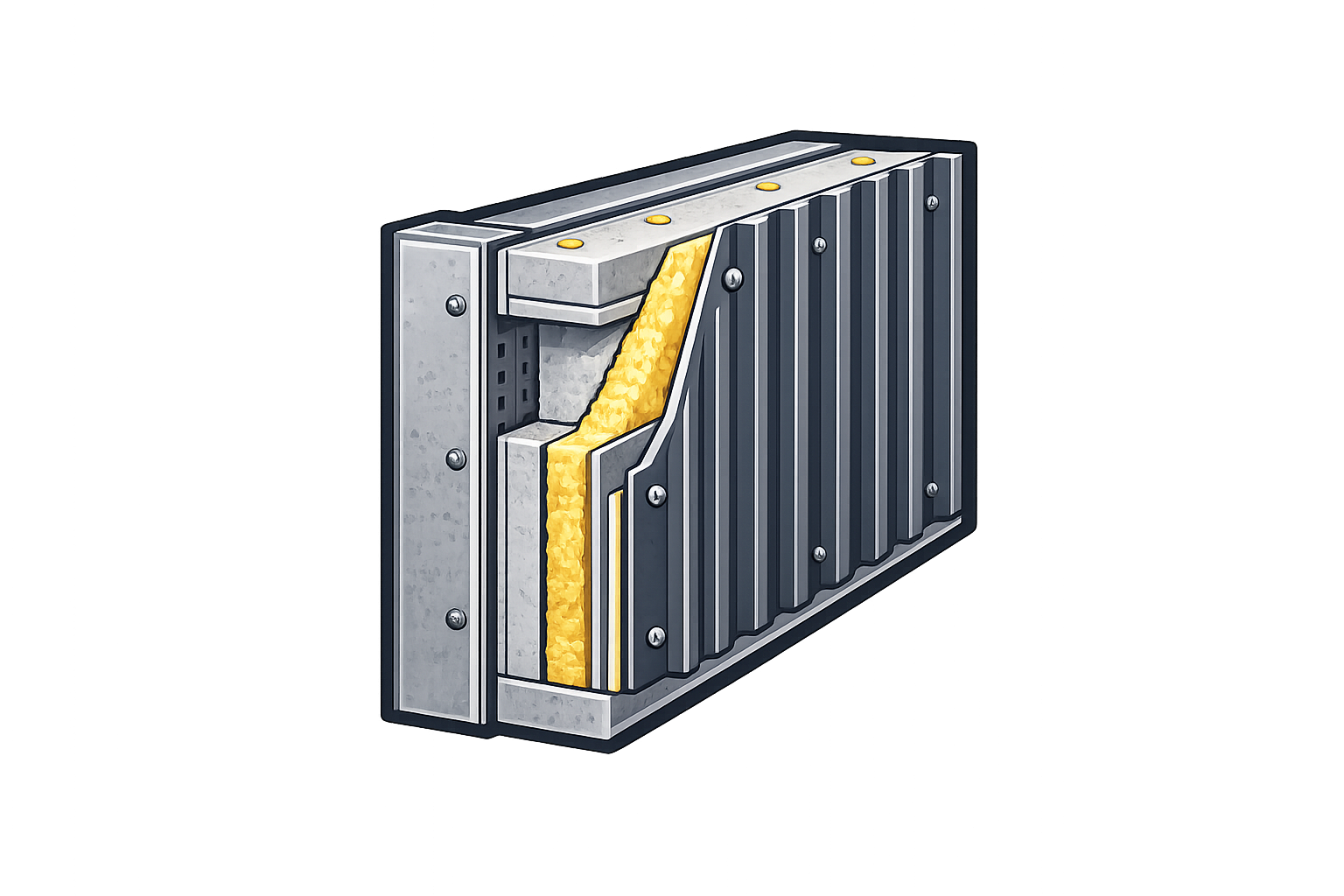 Schéma traitement coupe-feu bardages et parois techniques